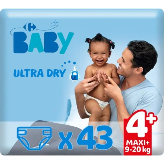 Couches Ultra Dry taille 4 maxi+ : 9-20 kg