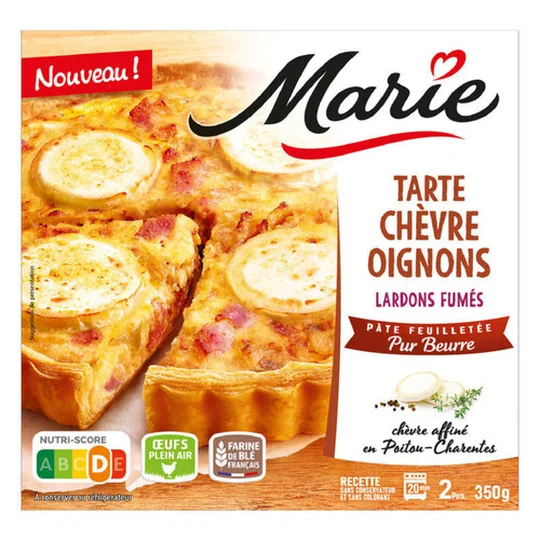 Tarte chèvre oignons lardons fumés pur beurre