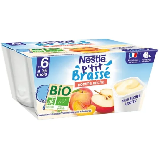 Desserts bébé dès 6 mois pomme pêche bio