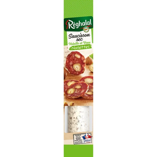 Saucisson sec volaille et veau aux noisettes