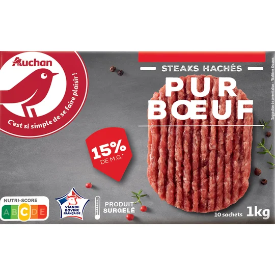 Steaks hachés 100% pur boeuf 15% MG