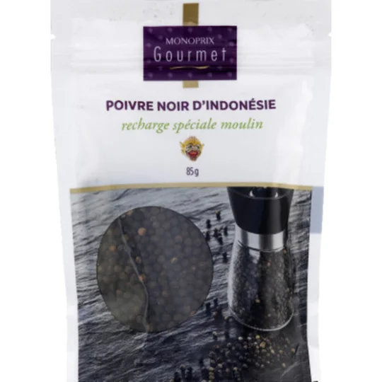 Poivre noir d'Indonésie recharge spéciale moulin