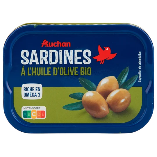 Sardines à l'huile d'olive extra bio