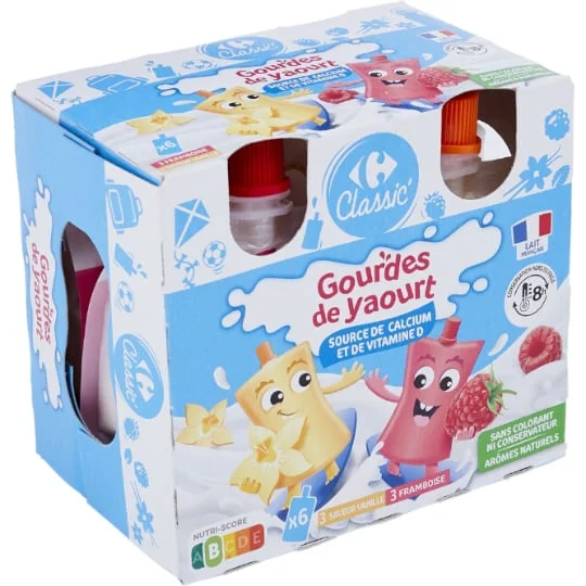 Yaourt en gourde framboise vanille