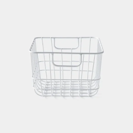 Maison Panier Carré, Fils Métal, Blanc