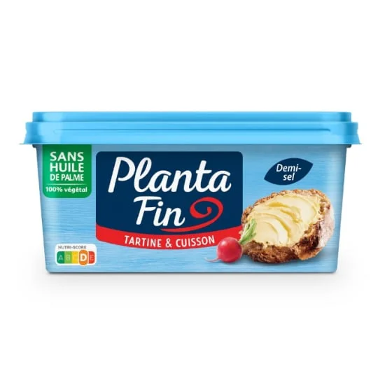 Margarine demi-sel tartine et cuisson sans huile de palme