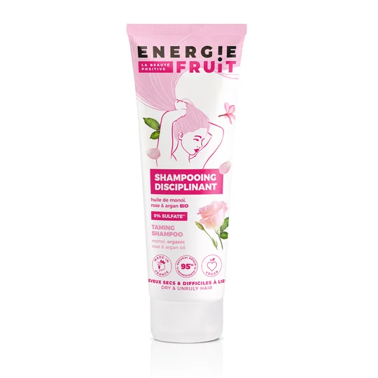 Shampooing sans sulfates à l'huile de monoï rose et huile d'argan bio