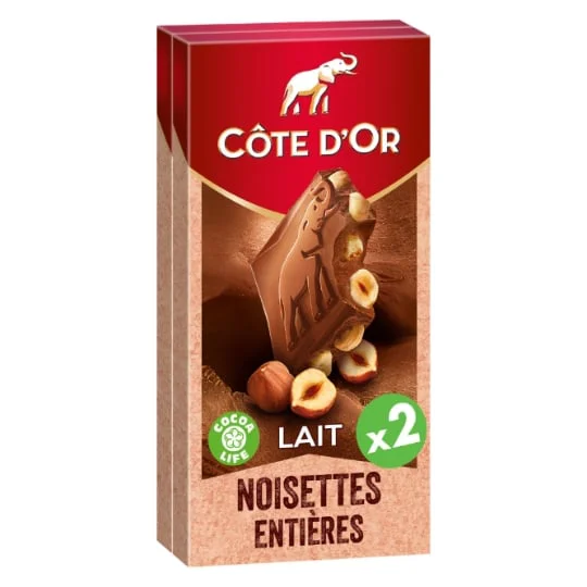 Chocolat au lait noisettes entières