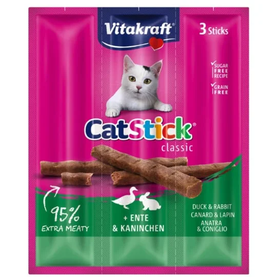 Friandise pour chat sticks mini canard/lapin