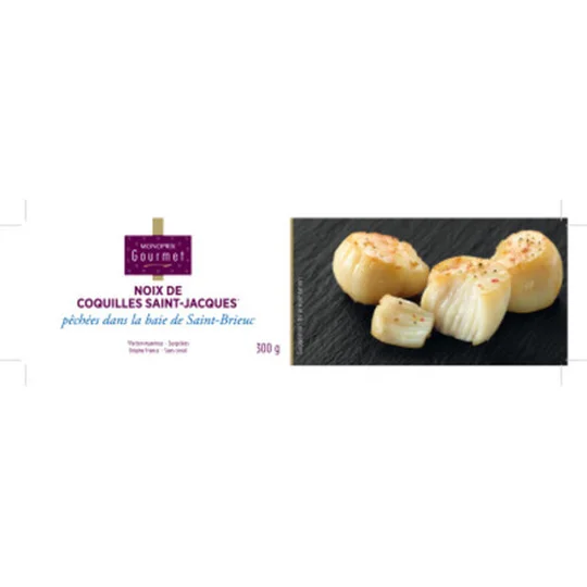 Noix de coquilles Saint-Jacques sans corail, origine France, surgelé