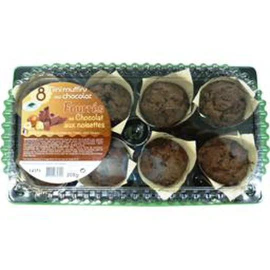 Mini muffins au chocolat fourrés au chocolat aux noisettes