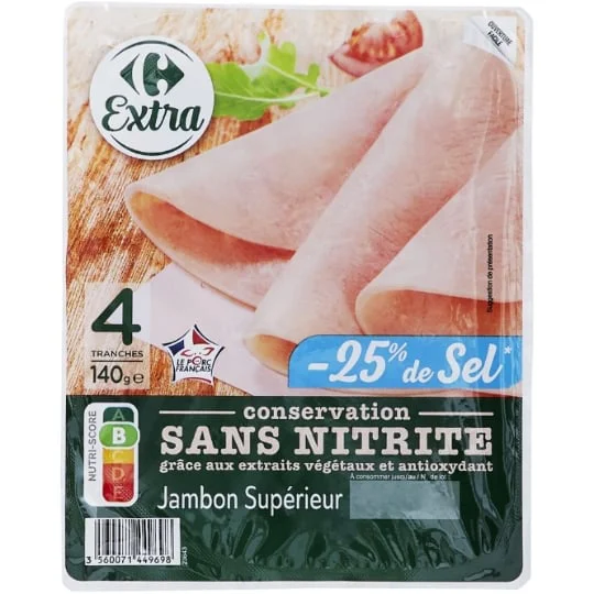 Jambon supérieur sel réduit sans nitrite