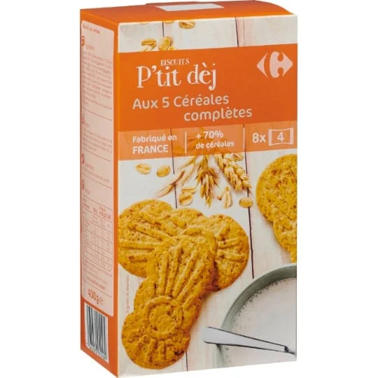 Biscuits petit déjeuner aux 5 céréales