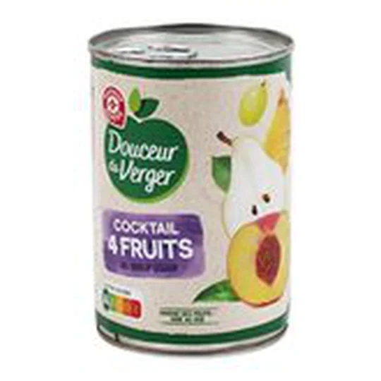 Fruits au sirop Douceur Verger Cockail 4 fruits