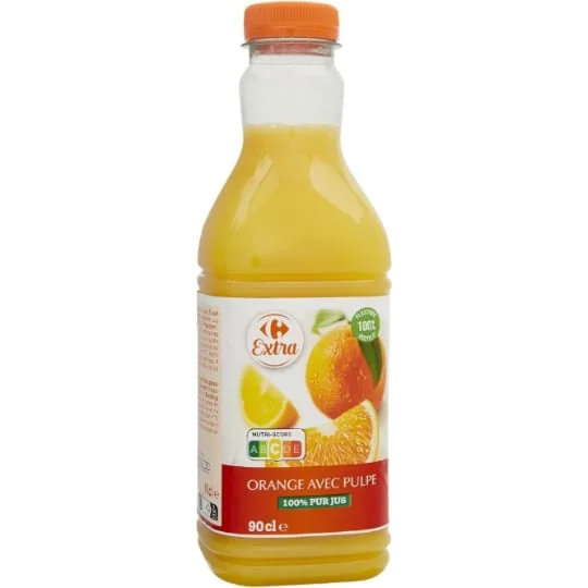 Jus d'orange 100% pur jus avec pulpe