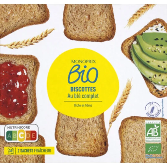 Biscottes au blé complet bio