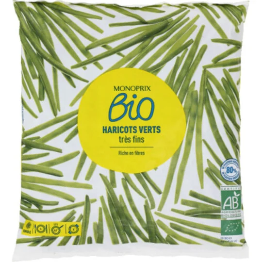 Haricots verts très fins bio, surgelés