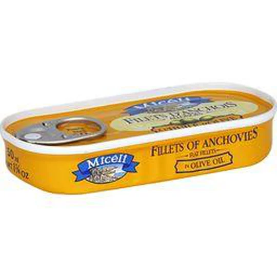 Filets d'anchois allongés à l'huile d'olive