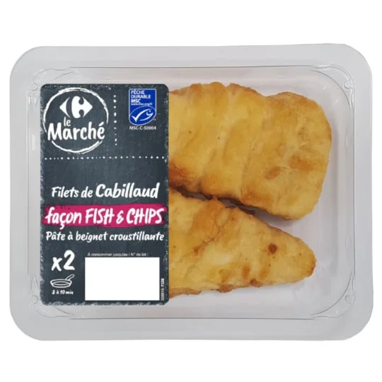 Filets de cabillaud façon fish & chips