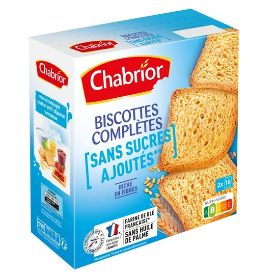 Biscottes complètes sans sucres ajoutés