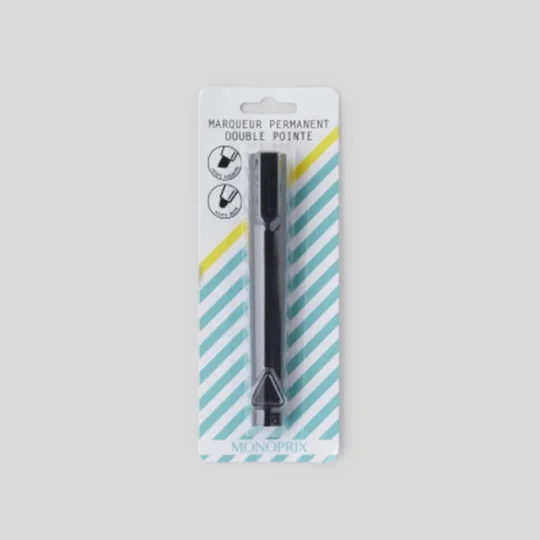 Marqueur Permanent double pointe Noir