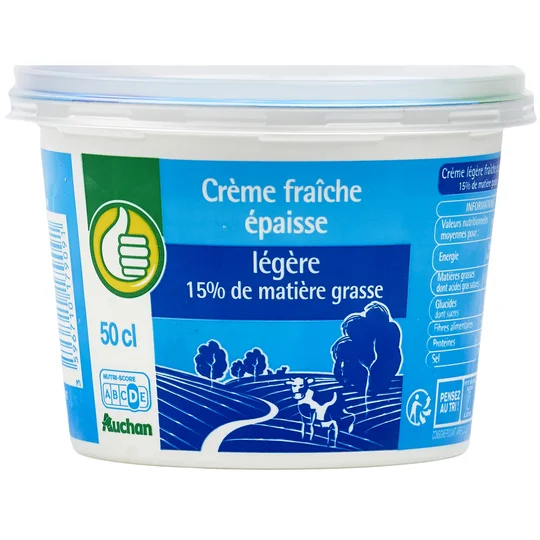 Crème fraîche épaisse légère 15% MG