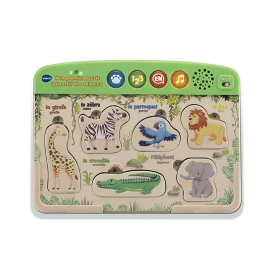 Vtech Puzzle Interactif En Bois Animaux Dès 18 Mois