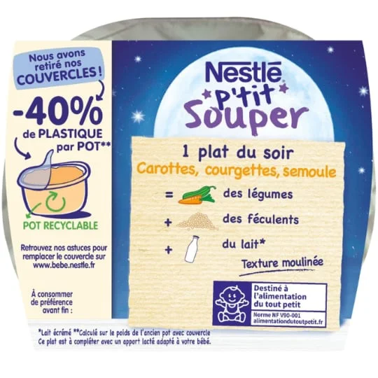 Plat bébé 6+ mois carottes courgettes