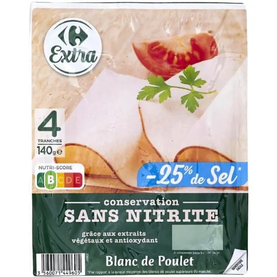 Blanc de poulet sel réduit sans nitrite