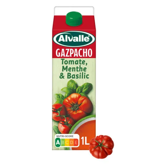 Gazpacho - soupe froide de tomate, menthe et basilic