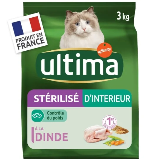 Croquettes pour chat stérilisés d'intérieur