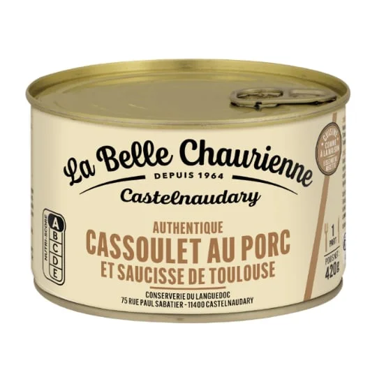 Plat cuisiné cassoulet au porc