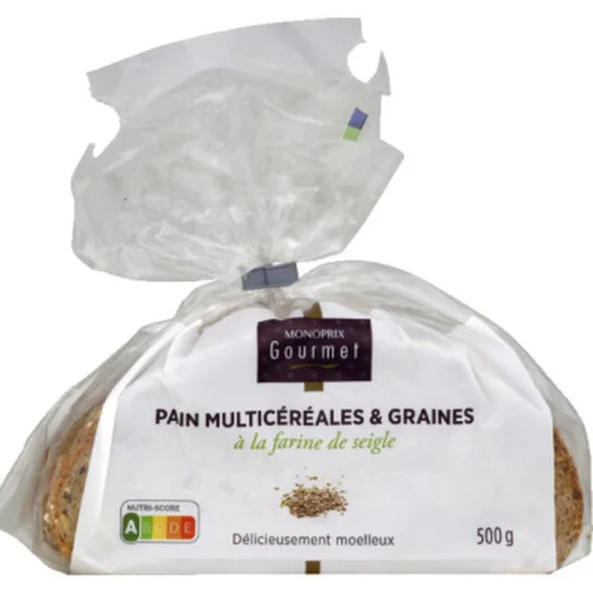 Pain multicéréales et graines farine de seigle 16%
