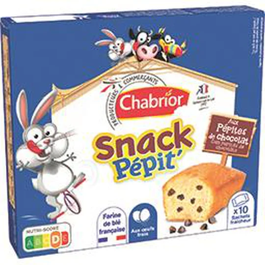Gâteaux snack pépit' aux pépites de chocolat