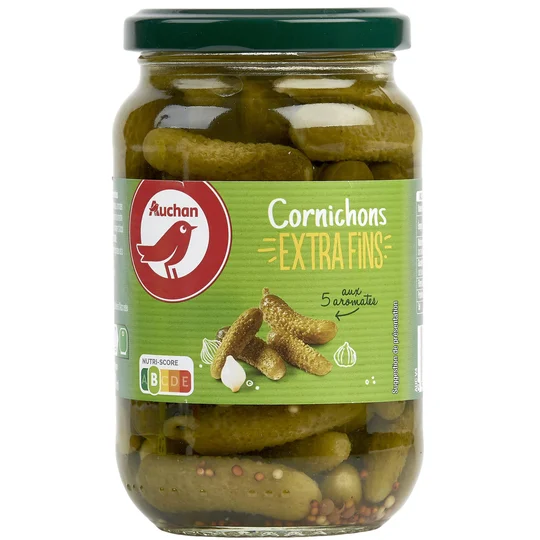 Cornichons extra fins aux 5 aromates en bocal