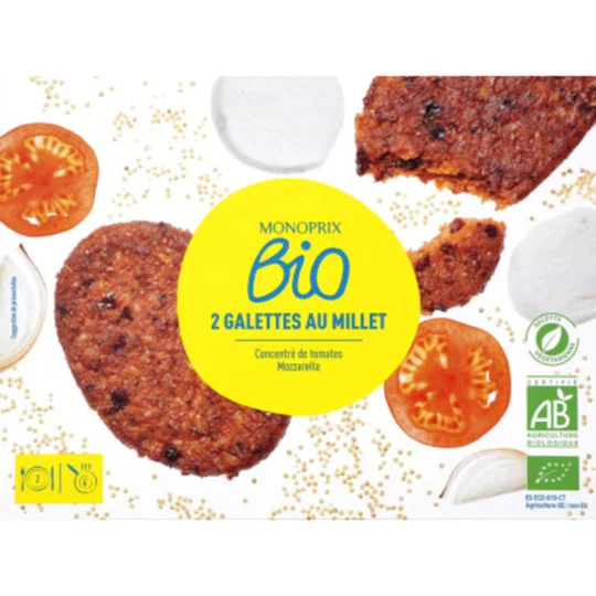 2 galettes de millet tomates mozzarella