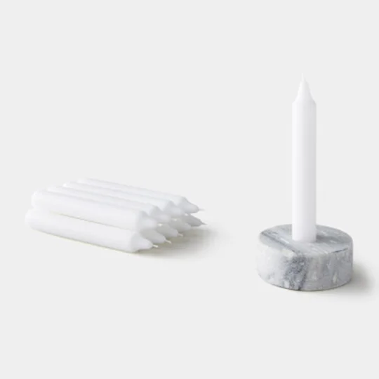 Bougies Non Parfumées X10, Blanc