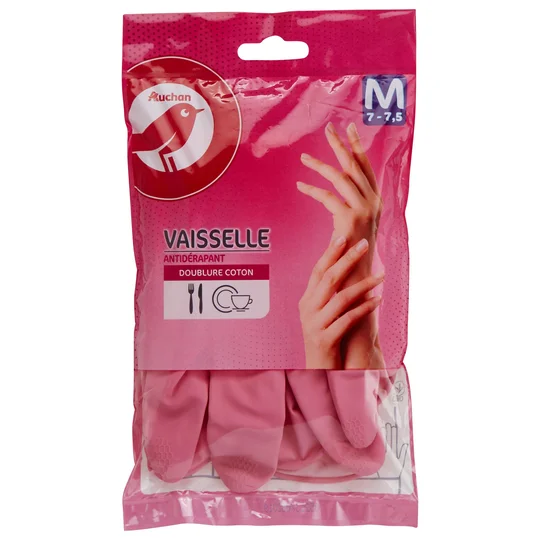 Gants à vaisselle doublure coton taille M