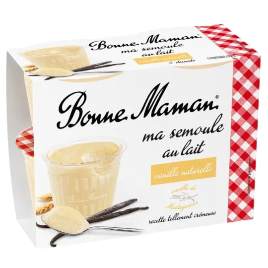 Semoule au lait à la vanille naturelle