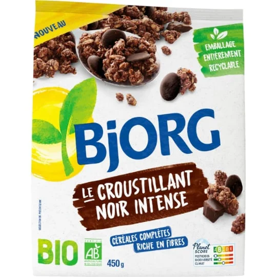 Céréales croustillant chocolat intense Bio