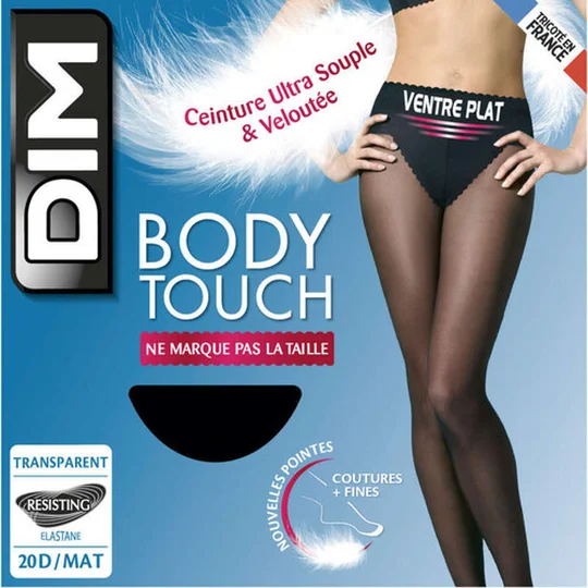 Collant Transparent Ventre Plat, Noir, 20D, Body Touch, T1