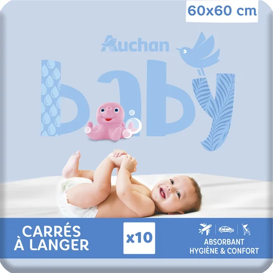 Carrés à langer absorbants 60x60cm