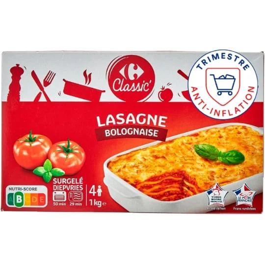 Plat cuisiné lasagne bolognaise