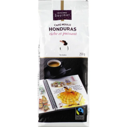 Café moulu du Honduras, riche et puissant