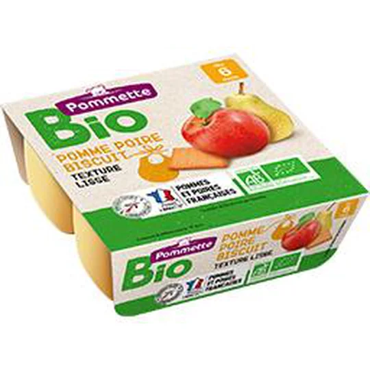 Spécialité de pomme poire biscuit BIO, dès 6 mois
