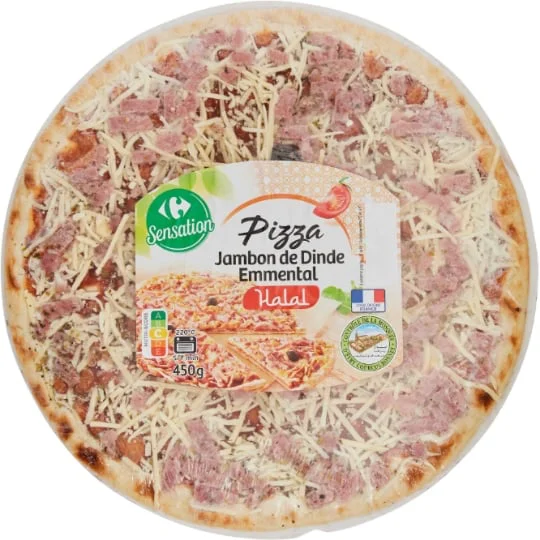 Pizza halal jambon de dinde emmental