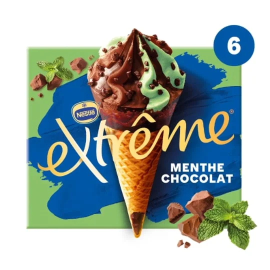 Glace Cône menthe chocolat