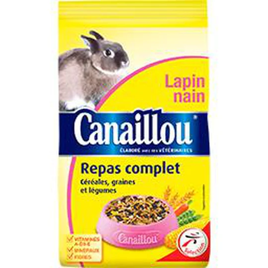 Repas complet céréales, graines et légumes pour lapin nain