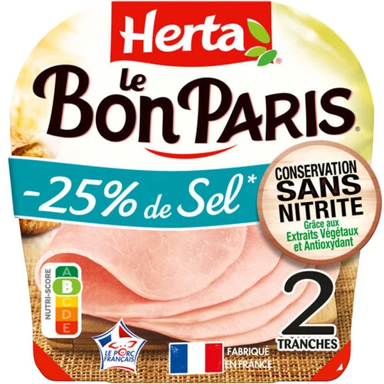 Le Bon Paris Jambon Sans Nitrite Sel Réduit 2 Tranches