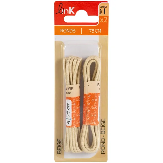 Lacets ronds - Beige - 75cm